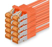 1aTTack.de 688657 Cat7-10x 1m - Cavo di rete Cat 7 Ethernet Lan 10 Gb/s PIMF LSZH Arancia