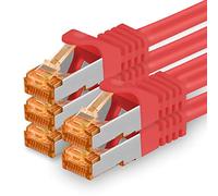 1aTTack.de 688862 Cat7-5x 0,5m - Cavo di rete Cat 7 Ethernet Lan 10 Gb/s PIMF LSZH Rosso
