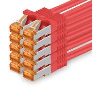 1aTTack.de 688954 Cat7-10x 0,5m - Cavo di rete Cat 7 Ethernet Lan 10 Gb/s PIMF LSZH Rosso