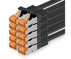 1aTTack.de 689302 Cat7-10x 3m - Cavo di rete Cat 7 Ethernet Lan 10 Gb/s PIMF LSZH Nero