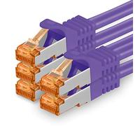 1aTTack.de 689517 Cat7-5x 2m - Cavo di rete Cat 7 Ethernet Lan 10 Gb/s PIMF LSZH Viola