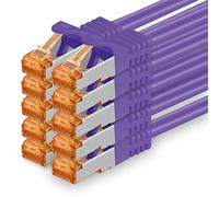1aTTack.de 689562 Cat7-10x 0,25m - Cavo di rete Cat 7 Ethernet Lan 10 Gb/s PIMF LSZH Viola