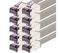 1aTTack.de - 7,5 m - Cavo patch CAT6a Superflex Ethernet Gigabit LAN RJ45 CAT6 A 10000 Mbit s SFTP PIMF 500 MHz compatibile con CAT6 CAT5 - grigio - 10 pezzi