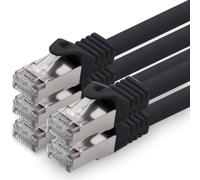 1aTTack.de 7,5m CAT7 Cavo di rete LAN RJ45 10 Gigabit, 5 pezzi - nero | Cavo patch Ethernet, rame, schermatura SFTP PiMF, DSL, switch, modem, router, patch panel, CAT7 CAT6 CAT5