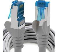 1aTTack.de 7,5 m - Cat.6 - Cavo di Rete Ethernet Gigabit LAN RJ45 Cat 6 A Cavo Patch 10000 Mbit s Sftp Pimf 500 MHz Compatibile con CAT5 CAT6 CAT7 Cat8 Grigio - 1 Pezzo