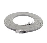 1aTTack.de 7,5m - grigio - 1 PezzoCat.7 cavo di rete piatto 10GB/s Slim Flat Cavi RJ45 Patch cavi di installazione nastro - compatibile CAT5 CAT6 CAT7 CAT 8