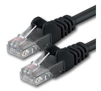 1aTTack.de 7686778 1x 1m Black Cavo di rete Cat6 Cat 6 Ethernet LAN 1000 Mbit/s RJ45