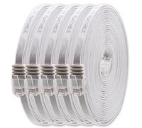 1aTTack.de 7m - bianco - 5 pezzi - Cavo di Rete Ethernet Cat6 Piatto Lan Gigabit RJ45 Cat 6 compatibile Cat5 Cat5e Cat7 Cat8