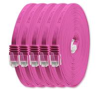 1aTTack.de 7m - magenta - 5 pezzi - Cavo di Rete Ethernet Cat6 Piatto Lan Gigabit RJ45 Cat 6 compatibile Cat5 Cat5e Cat7 Cat8