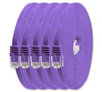 1aTTack.de 7m - viola - 5 pezzi - Cavo di Rete Ethernet Cat6 Piatto Lan Gigabit RJ45 Cat 6 compatibile Cat5 Cat5e Cat7 Cat8