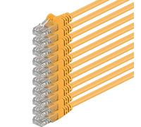 1attack, Cavo di Rete Patch UTP Cat6, con 2 connettori RJ45, Confezione da 5 Pezzi Yellow - 10 Pieces 10m