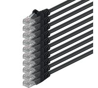 1aTTack.de 84684 10x 7,5m Black Cavo di rete Cat6 Cat 6 Ethernet LAN 1000 Mbit/s RJ45