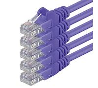 1aTTack.de 85256 5x 0,25m Violet Cavo di rete Cat6 Cat 6 Ethernet LAN 1000 Mbit/s RJ45