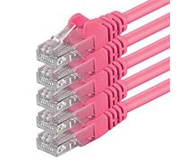 1aTTack.de 85258 5x 0,5m magenta Cavo di rete Cat6 Cat 6 Ethernet LAN 1000 Mbit/s RJ45