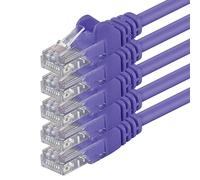 1aTTack.de 85281 5x 5m Violet Cavo di rete Cat6 Cat 6 Ethernet LAN 1000 Mbit/s RJ45