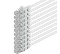 1aTTack.de 2m - Bianco - 10 Pezzi - Rete Cavi Cat6 Cat 6 250MHz Non Contiene alogeni Compatibile con Cat 5e / CAT6a / CAT7 10/100 / 1000/10000 Mbit/s