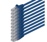 1aTTack.de 86247 10x 0,25m Blue Cavo di rete Cat6 Cat 6 Ethernet LAN 1000 Mbit/s RJ45