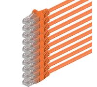 1aTTack.de 86265 10x 10m Orange Cavo di rete Cat6 Cat 6 Ethernet LAN 1000 Mbit/s RJ45