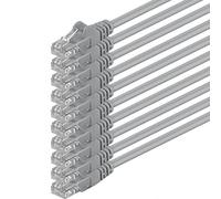 3m - grigio - 10 pezzi - Rete Cavi Cat6 CAT 6 | 250MHz | non contiene alogeni | compatibile con CAT 5e / CAT6a / CAT7 | 10 / 100 / 1000 / 10000 Mbit / s | per switch, router, modem, Patchpannel, Access Point, pannelli di permutazione