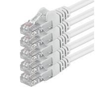 1aTTack.de 86838 5x 7,5m White Cavo di rete Cat6 Cat 6 Ethernet LAN 1000 Mbit/s RJ45