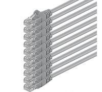 7,5m - grigio - 10 pezzi - Rete Cavi Cat6 CAT 6 | 250MHz | non contiene alogeni | compatibile con CAT 5e / CAT6a / CAT7 | 10 / 100 / 1000 / 10000 Mbit / s | per switch, router, modem, Patchpannel, Access Point, pannelli di permutazione