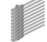 1aTTack.de 87439 10x 1m Gray Cavo di rete Cat6 Cat 6 Ethernet LAN 1000 Mbit/s RJ45