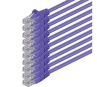 1m - porpora - 10 pezzi - Rete Cavi Cat6 CAT 6 | 250MHz | non contiene alogeni | compatibile con CAT 5e / CAT6a / CAT7 | 10 / 100 / 1000 / 10000 Mbit / s | per switch, router, modem, Patchpannel, Access Point, pannelli di permutazione