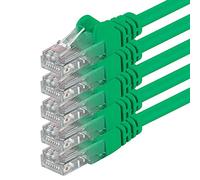 1aTTack.de 88445 5x 10m Green Cavo di rete Cat6 Cat 6 Ethernet LAN 1000 Mbit/s RJ45
