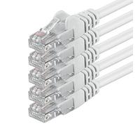 10m - bianco - 5 pezzi - Rete Cavi Cat6 CAT 6 | 250MHz | non contiene alogeni | compatibile con CAT 5e / CAT6a / CAT7 | 10 / 100 / 1000 / 10000 Mbit / s | per switch, router, modem, Patchpannel, Access Point, pannelli di permutazione