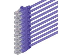 1aTTack.de 89266 10x 10m Violet Cavo di rete Cat6 Cat 6 Ethernet LAN 1000 Mbit/s RJ45