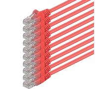 1aTTack.de 89411 10x 3m Red Cavo di rete Cat6 Cat 6 Ethernet LAN 1000 Mbit/s RJ45