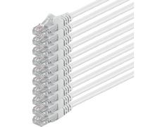 1aTTack.de 89632 10x 0,5m White Cavo di rete Cat6 Cat 6 Ethernet LAN 1000 Mbit/s RJ45