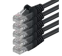 1aTTack de 89684 5x 5m Black Cavo di rete Cat6 Cat 6 Ethernet LAN 1000 Mbit/s