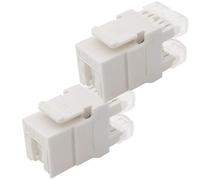 1aTTack.de Adattatore guida DIN Guida DIN per modulo Keystone Rete Keystone RJ45 Cat6 Cat7 Cat8 Antenna audio Chinch Guida DIN 35mm con molla di messa a terra bianca 2 pezzi