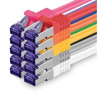 1aTTack.de Cat.7 Cavo di Rete 0,25m - 10 Colori Set - 10 Pezzi - Ethernet LAN Cat.7 SFTP PIMF LSZH Spina RJ45 Cat6a
