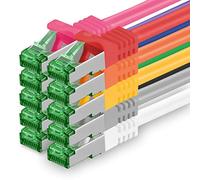 1aTTack.de Cat.7 Cavo di Rete 0,25m - 10 Colori Set - 10 Pezzi - Ethernet LAN Cat.7 SFTP Spina RJ45 Cat6a 10 Gbit/s Compatibile con Cat5 Cat6 Cat6a Cat8 per Switch Router Modem Patchpanel