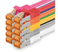 1aTTack.de Cat.7 Cavo di Rete 0,25m - 10 Colori Set - 10 Pezzi - Ethernet LAN Cat7 Cat 7 SFTP Spina RJ45 Cat6a 10 Gbit s Compatibile con Cat5 Cat6 Cat6a Cat8 per Switch Router Modem Patchpanel