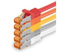 1aTTack.de Cat.7 Cavo di Rete 0,25m - 5 Colori Set 01-5 Pezzi - Ethernet LAN Cat7 Cat 7 SFTP Spina RJ45 Cat6a 10 Gbit s Compatibile con Cat5 Cat6 Cat6a Cat8 per Switch Router Modem Patchpanel