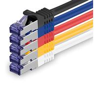 1aTTack.de Cat.7 Cavo di Rete 0,25m - 5 Colori Set 03-5 Pezzi - Ethernet LAN Cat.7 SFTP PIMF LSZH Spina RJ45 Cat6a 10 Gbit s