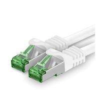 1aTTack.de Cat.7 Cavo di Rete 0,25m - Bianco - 1 Pezzo - Ethernet LAN Cat.7 SFTP Spina RJ45 Cat6a 10 Gbit/s Compatibile con Cat5 Cat6 Cat6a Cat8 per Switch Router Modem Patchpanel