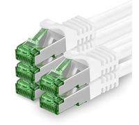 1aTTack.de Cat.7 Cavo di Rete 0,25m - Bianco - 5 Pezzi - Ethernet LAN Cat.7 SFTP Spina RJ45 Cat6a 10 Gbit/s Compatibile con Cat5 Cat6 Cat6a Cat8 per Switch Router Modem Patchpanel