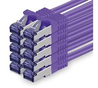 1aTTack.de Cat.7 Cavo di Rete 0,25m - Porpora - 10 Pezzi - Ethernet LAN Cat.7 SFTP PIMF LSZH Spina RJ45 Cat6a 10 Gbit s