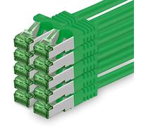 1aTTack.de Cat.7 Cavo di Rete 0,25m - Verde - 10 Pezzi - Ethernet LAN Cat.7 SFTP Spina RJ45 Cat6a 10 Gbit/s Compatibile con Cat5 Cat6 Cat6a Cat8 per Switch Router Modem Patchpanel