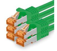 1aTTack.de Cat.7 Cavo di Rete 0,25m - Verde - 5 Pezzi - Ethernet LAN Cat7 Cat 7 SFTP Spina RJ45 Cat6a 10 Gbit s Compatibile con Cat5 Cat6 Cat6a Cat8 per Switch Router Modem Patchpanel