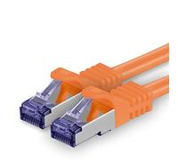 1aTTack.de Cat.7 Cavo di Rete 0,5m - arancione - 1 Pezzo - Ethernet LAN Cat.7 SFTP PIMF LSZH Spina RJ45 Cat6a 10 Gbit s