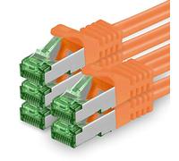 1aTTack.de Cat.7 Cavo di Rete 0,5m - arancione - 5 Pezzi - Ethernet LAN Cat.7 SFTP Spina RJ45 Cat6a 10 Gbit/s Compatibile con Cat5 Cat6 Cat6a Cat8 per Switch Router Modem Patchpanel