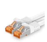1aTTack.de Cat.7 Cavo di Rete 0,5m - Bianco - 1 Pezzo - Ethernet LAN Cat7 Cat 7 SFTP Spina RJ45 Cat6a 10 Gbit s Compatibile con Cat5 Cat6 Cat6a Cat8 per Switch Router Modem Patchpanel