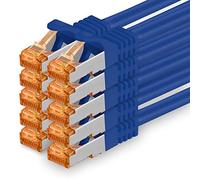 1aTTack.de Cat.7 Cavo di Rete 0,5m - Blu - 10 Pezzi - Ethernet LAN Cat7 Cat 7 SFTP Spina RJ45 Cat6a 10 Gbit s Compatibile con Cat5 Cat6 Cat6a Cat8 per Switch Router Modem Patchpanel