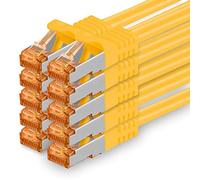 1aTTack.de Cat.7 Cavo di Rete 0,5m - Giallo - 10 Pezzi - Ethernet LAN Cat7 Cat 7 SFTP Spina RJ45 Cat6a 10 Gbit s Compatibile con Cat5 Cat6 Cat6a Cat8 per Switch Router Modem Patchpanel