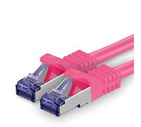 1aTTack.de Cat.7 Cavo di Rete 0,5m - Magenta - 1 Pezzo - Ethernet LAN Cat.7 SFTP PIMF LSZH Spina RJ45 Cat6a 10 Gbit s